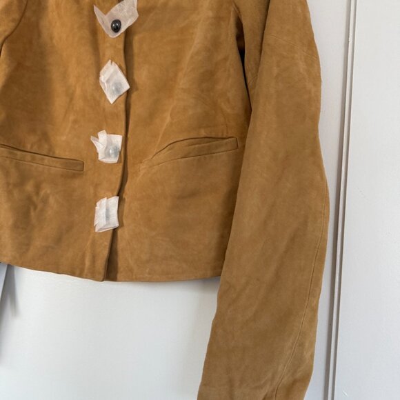 NWT Reformation Veda Reed Jacket In Parmesan Suede Leather Sz Small - Picture 6 of 9
